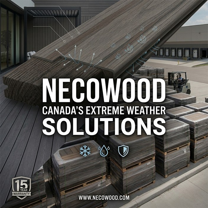 Pagsakop sa Arctic Blast: Paano Tinutukoy ng Necowood® ang Bagong Pamantayan para sa Canadian WPC Infrastructure