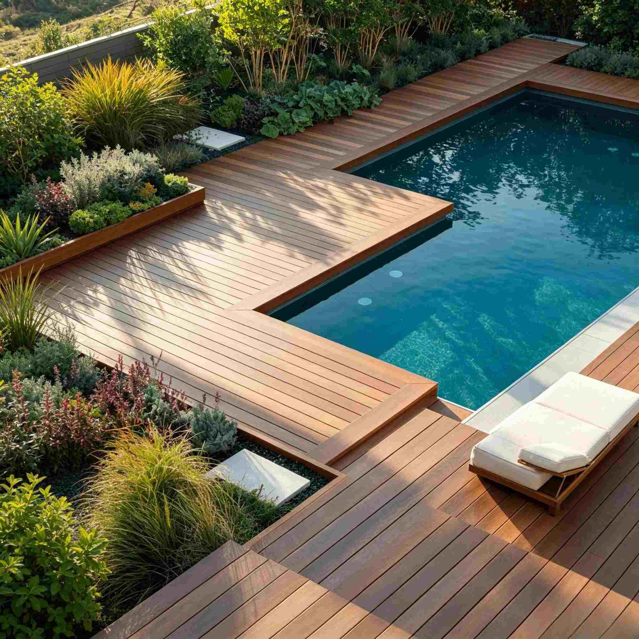 Bali hotel pool area with WPC wall panels – high humidity installation