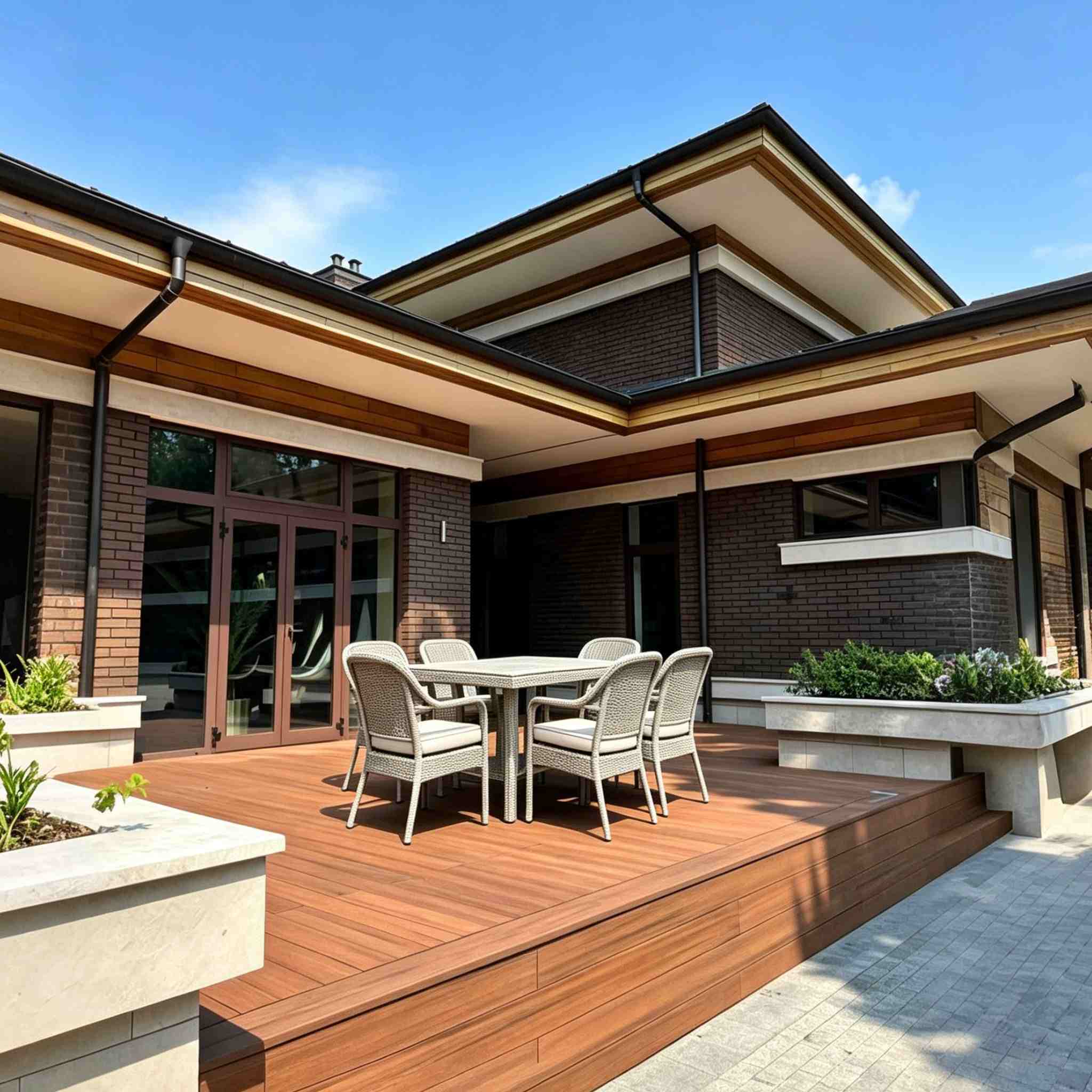 Quebec residential terrace with WPC panels and de-icing salts