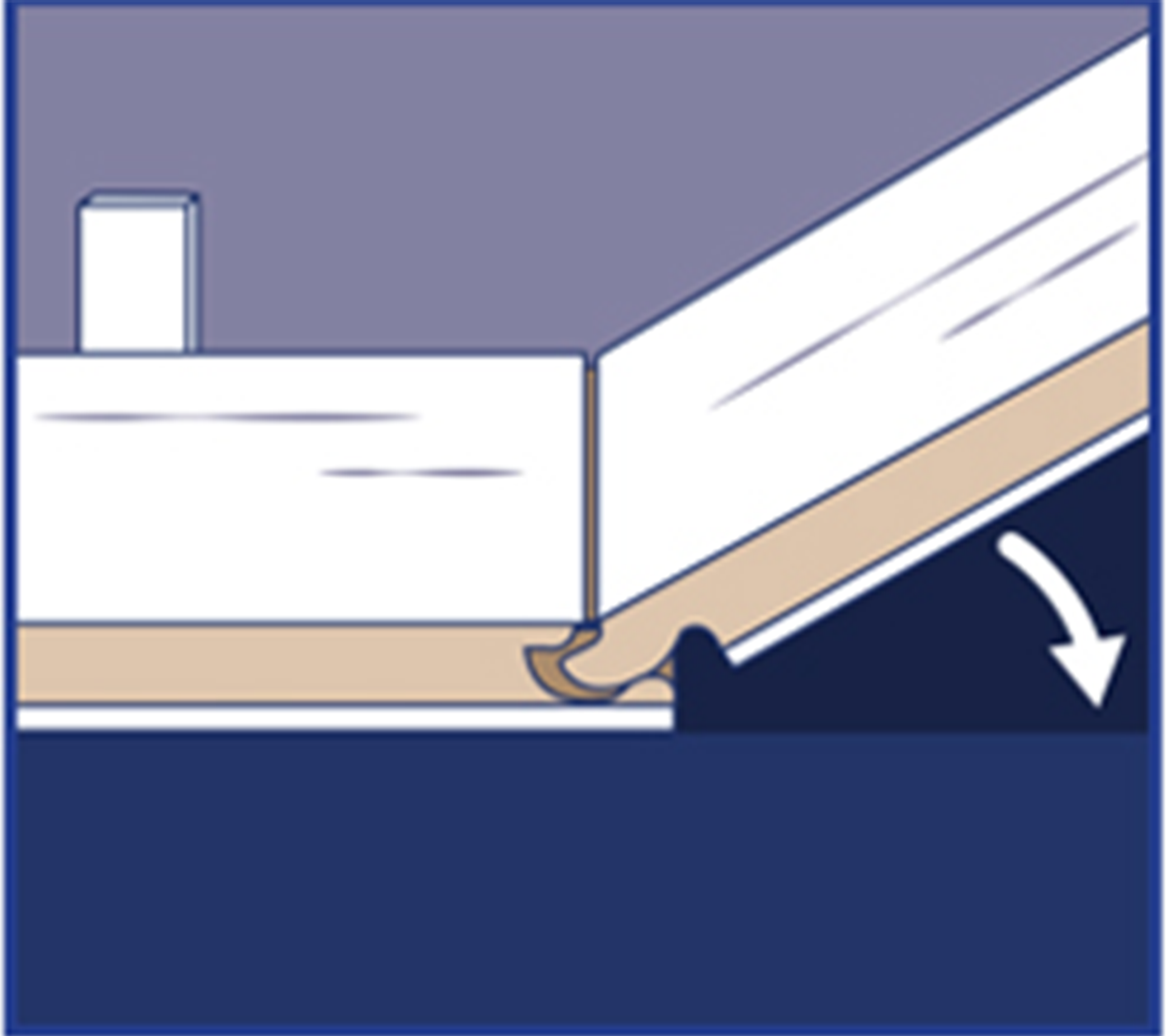 Step 2: Lock short end at angle