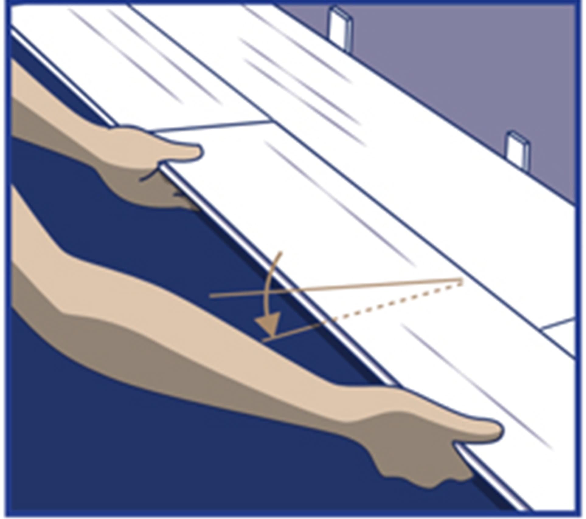 Step 4: Lock long edge at angle